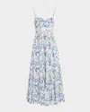 Ulla Johnson Nadine Floral Cotton-blend Midi Dress In Multi
