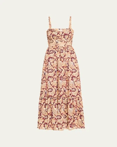 Ulla Johnson Nadine Sweetheart Cami Midi Dress In Purple