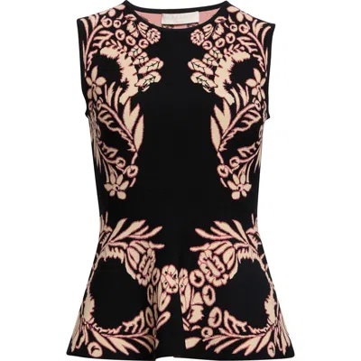 Ulla Johnson Nadira Floral-jacquard Top In Black