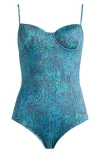 Ulla Johnson Nahla Underwire One-piece Swimsuit In Lagoon