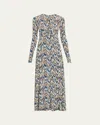 Ulla Johnson Naia Long Sleeve Ruched Midi Dress Riverslate