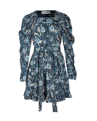 Ulla Johnson Nailah Floral-print Mini Dress In Blue Cotton