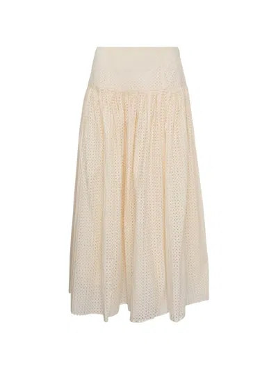 Ulla Johnson Nalla A-line Midi Skirt In Neutral
