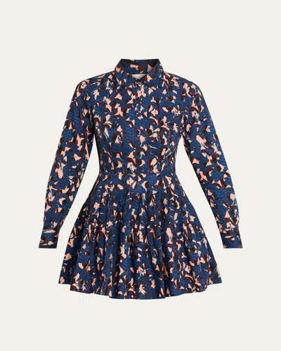 Ulla Johnson Nanette Long-sleeve Mini Shirtdress In Blue