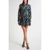 Ulla Johnson Nanette Long Sleeve Mini Dress Kaleidoscope In Green