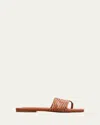 Ulla Johnson Naomi Caged Leather Thong Flats In Rust/copper