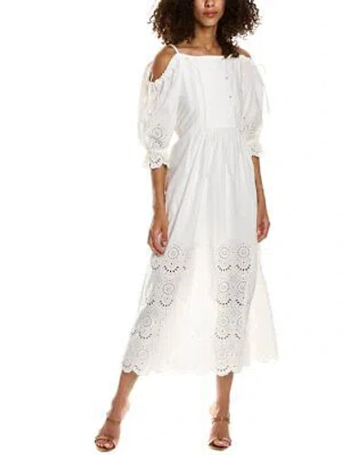 Pre-owned Ulla Johnson Narcisa Midi Dress Women's In White
