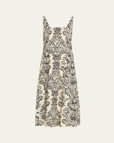 Ulla Johnson Natali Floral Midi Tank Dress In Ivory Floral