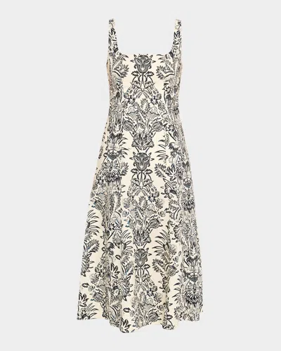 Ulla Johnson Natali Floral Midi Tank Dress In White
