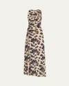 Ulla Johnson Natalia Ruched Floral-print Maxi Dress In Moonflower Mnflw