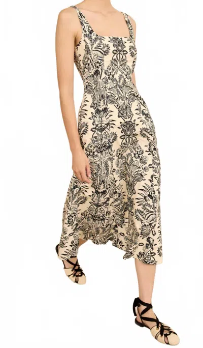 Ulla Johnson Natall Tank A-line Dress In Ivory Flora In Multi