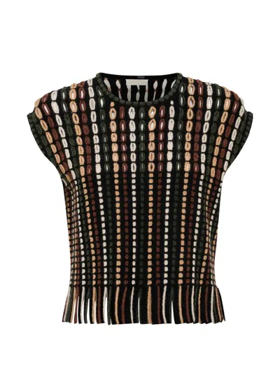 Ulla Johnson Natia Open-knit Fringed Top In Multi