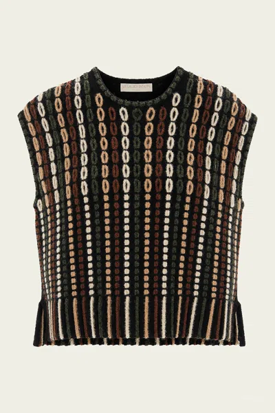 Ulla Johnson Natia Short-sleeve Knit Top In Noctis In Brown