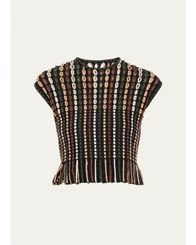 Ulla Johnson Natia Short-sleeve Knit Top In Noctis