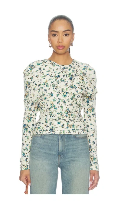 Ulla Johnson Neema Draped Jersey Top In White
