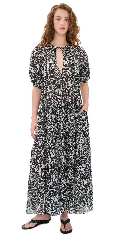 Ulla Johnson Neera Short Sleeve Coverup Dress Mercury In Black