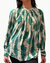 Ulla Johnson Nehir Printed Silk Blouse In Acacia In Green