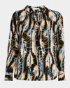 Ulla Johnson Nehir Printed Silk Blouse In River