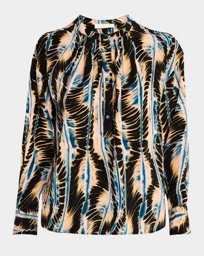 Ulla Johnson Nehir Printed Silk Blouse In River