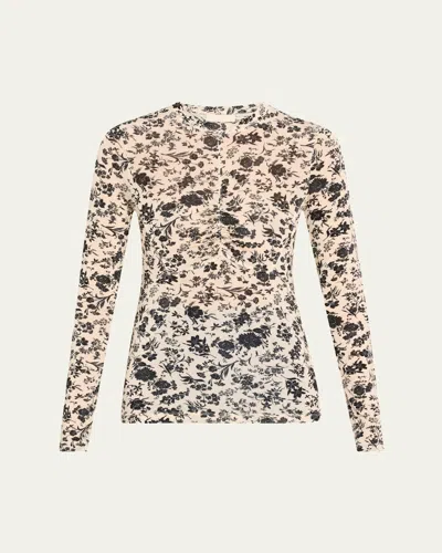 Ulla Johnson Neri Long-sleeve Ruched Top In Green