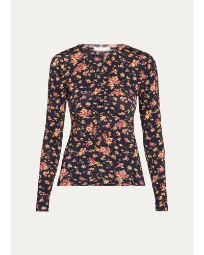 Ulla Johnson Neri Long-sleeve Jersey Top In Blue