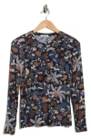 Ulla Johnson Neri Ruched Long Sleeve Top In Multi