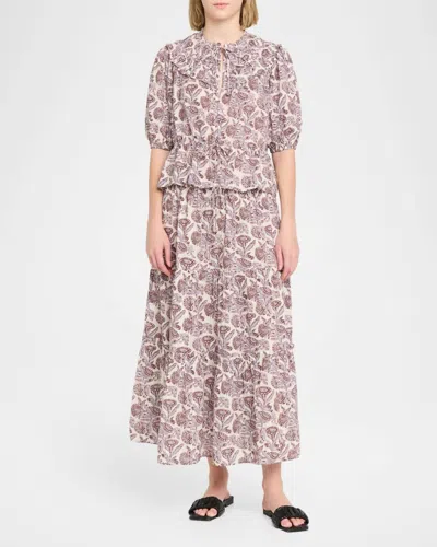 Ulla Johnson Nessa Midi Skirt In Meadow In Neutral