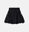 Ulla Johnson Nicolette Bubble Hem Mini Skirt In Noir In Black