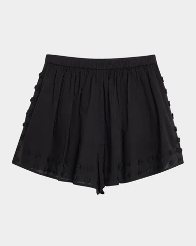 Ulla Johnson Nima Cotton Coverup Shorts In Black
