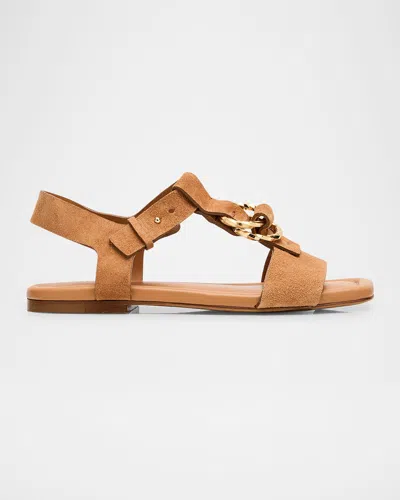 Ulla Johnson Nimi Suede Ring T-strap Sandals In Siena