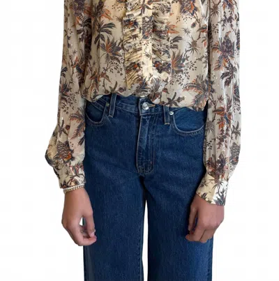 Ulla Johnson Nina Ruffle Placket Blouse In Cameo In Multi