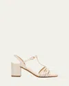 Ulla Johnson Nina Studded Leather T-strap Sandals In Metallic