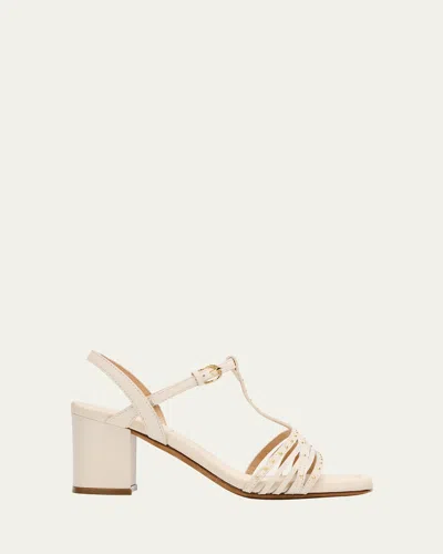 Ulla Johnson Nina Studded Leather T-strap Sandals In Natural