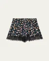 Ulla Johnson Noella Floral Lace Shorts In Black
