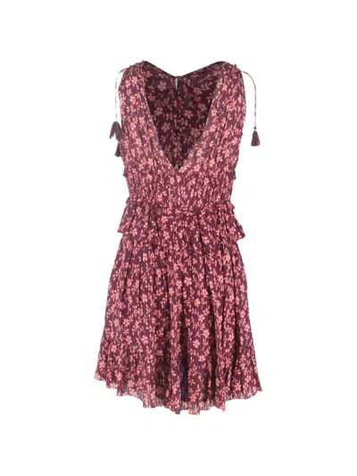 Pre-owned Ulla Johnson Noelle Floral-print Mini Dress In Red