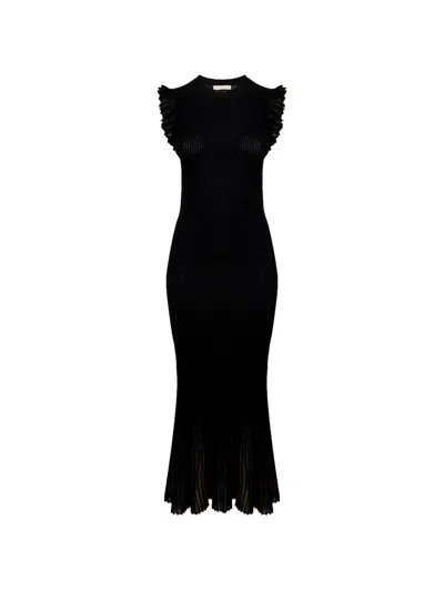 Ulla Johnson Noelle Ruffled Midi Dress In Black