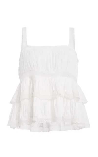 Ulla Johnson Nora Cotton Tiered Cami In White