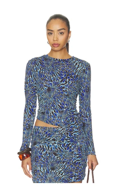 Ulla Johnson Nova Ruched Jersey Top In Multi
