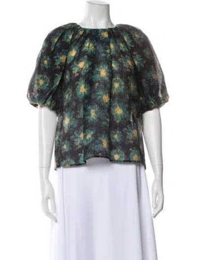 Pre-owned Ulla Johnson Nylon Floral Print Blouse In Multi