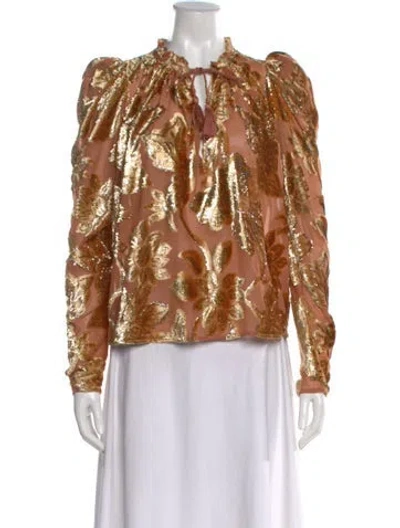 Pre-owned Ulla Johnson Nylon Floral Print Blouse In Multi