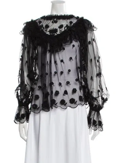 Pre-owned Ulla Johnson Nylon Floral Print Nightgown In Black