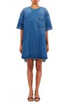 Ulla Johnson Oan Tunic Mini Dress In Danube