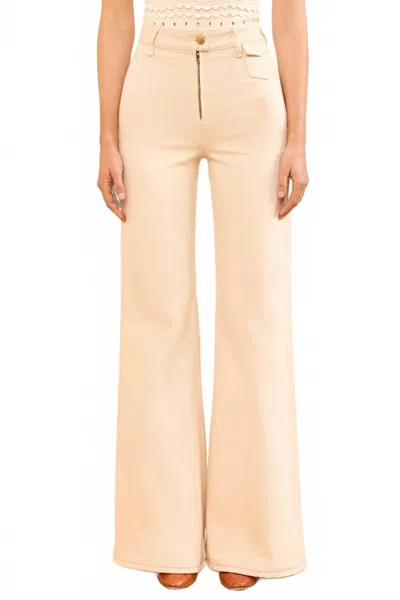 Ulla Johnson Odelia High Rise Wide Flare Jeans In Cowrie In Neutral