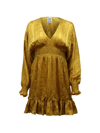 Pre-owned Ulla Johnson Odette Mini Dress In Gold