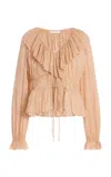 Ulla Johnson Odilia Ruffled Silk-blend Top In Black