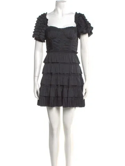 Pre-owned Ulla Johnson Off-the-shoulder Mini Dress In Black