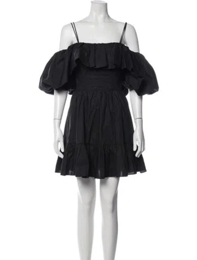Pre-owned Ulla Johnson Off-the-shoulder Mini Dress In Blue