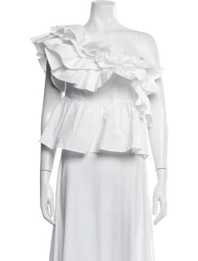 Pre-owned Ulla Johnson Off-the-shoulder Sleeveless Blouse In White