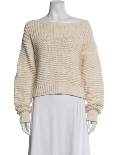 Pre-owned Ulla Johnson Off-the-shoulder Sweater In Neutrals