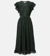 Ulla Johnson Olga Broderie Anglaise Cotton Midi Dress In Green